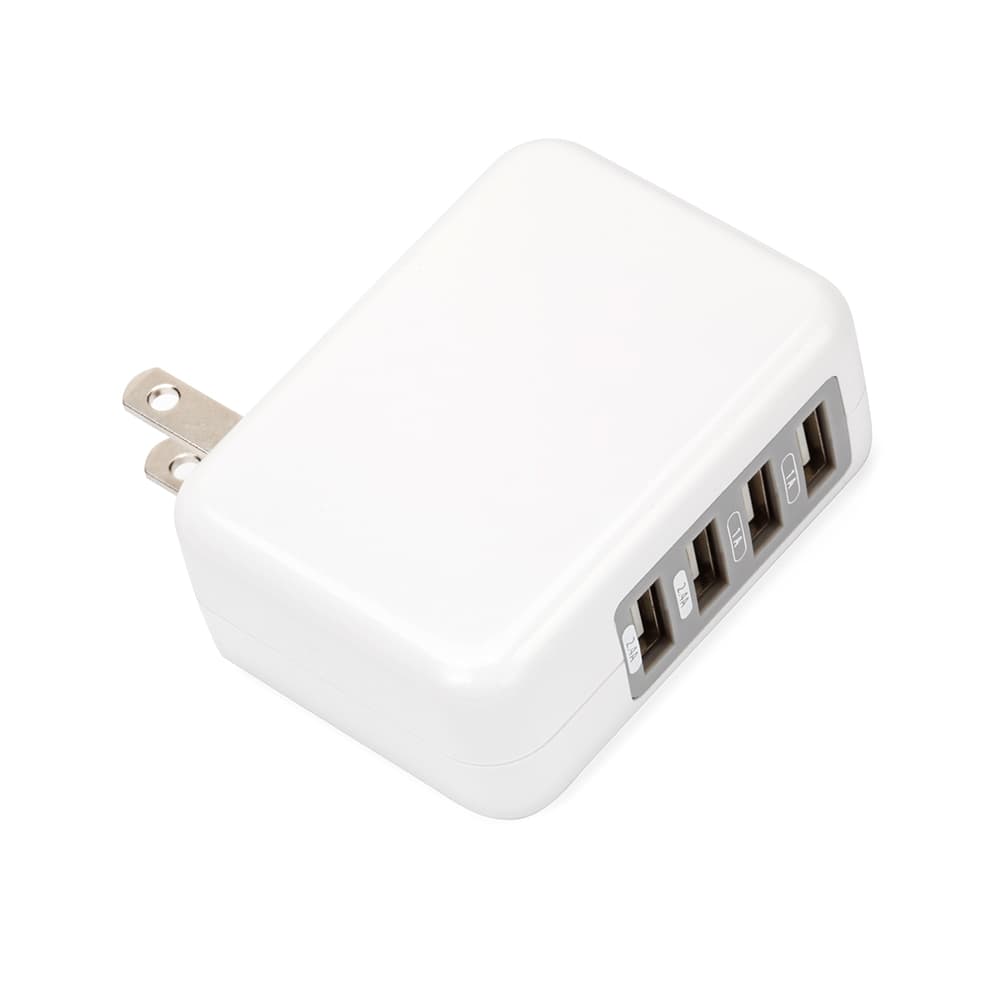 USB電源アダプタ4ポート 4.8A ホワイト ｜ 株式会社PGA