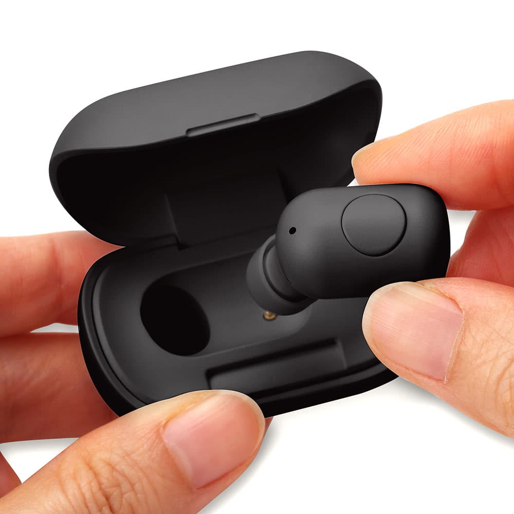 Bluetooth® 5.0搭載 片耳ワイヤレスイヤホン 充電ケース付 ブラック ｜ 株式会社PGA