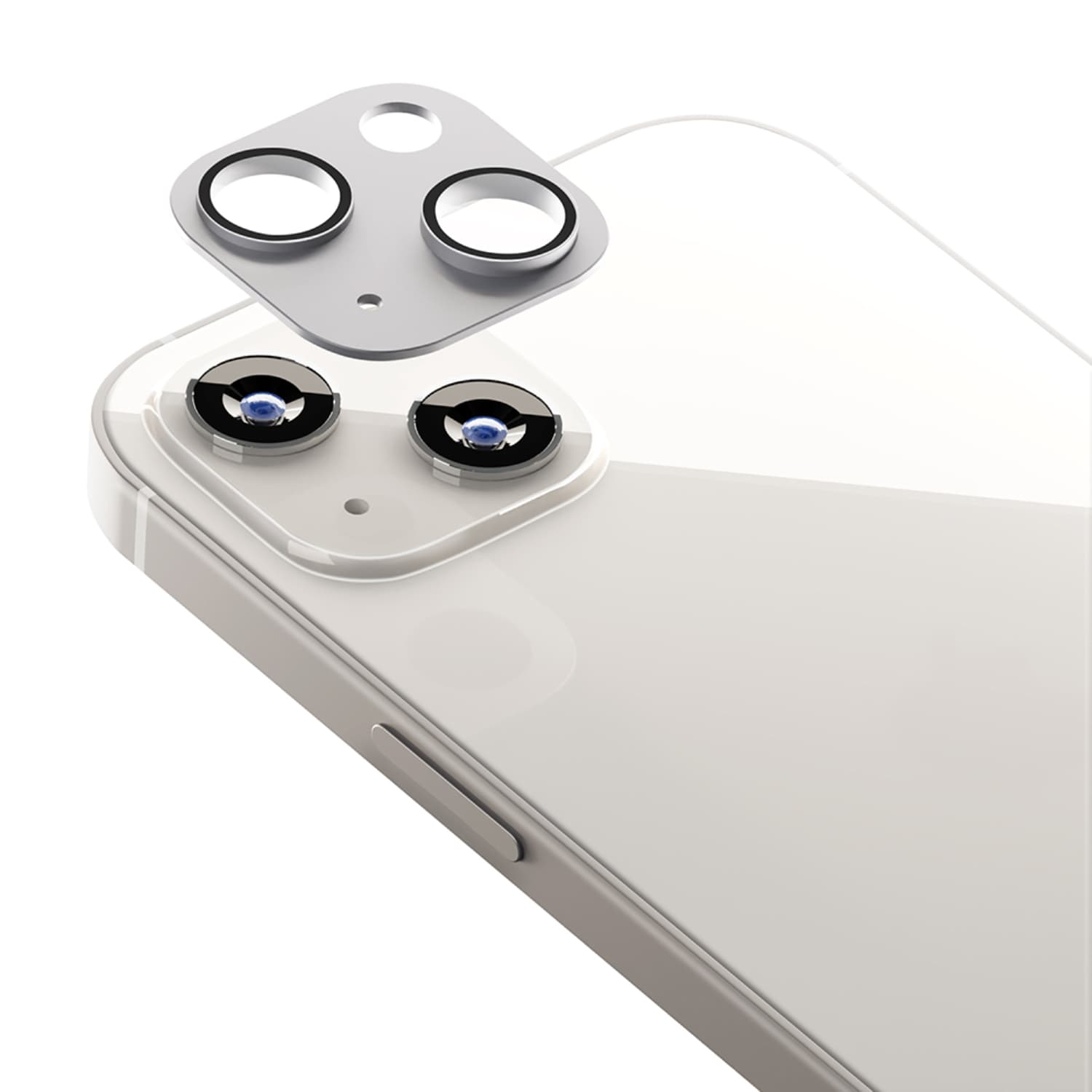 iPhone13Pro ProMax レンズカバー シルバー 保護 デコフレーム 通販