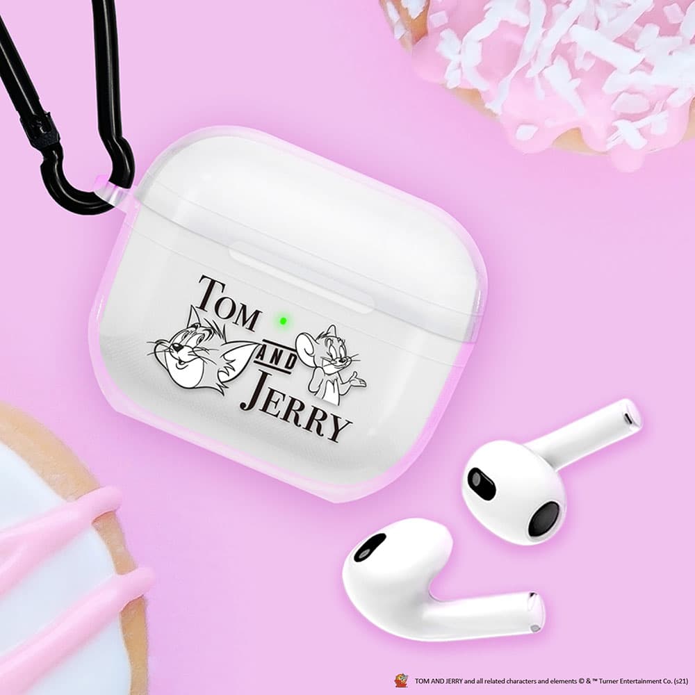 AirPods 第3世代用 抗菌ソフトケース [トムとジェリー/モノトーン