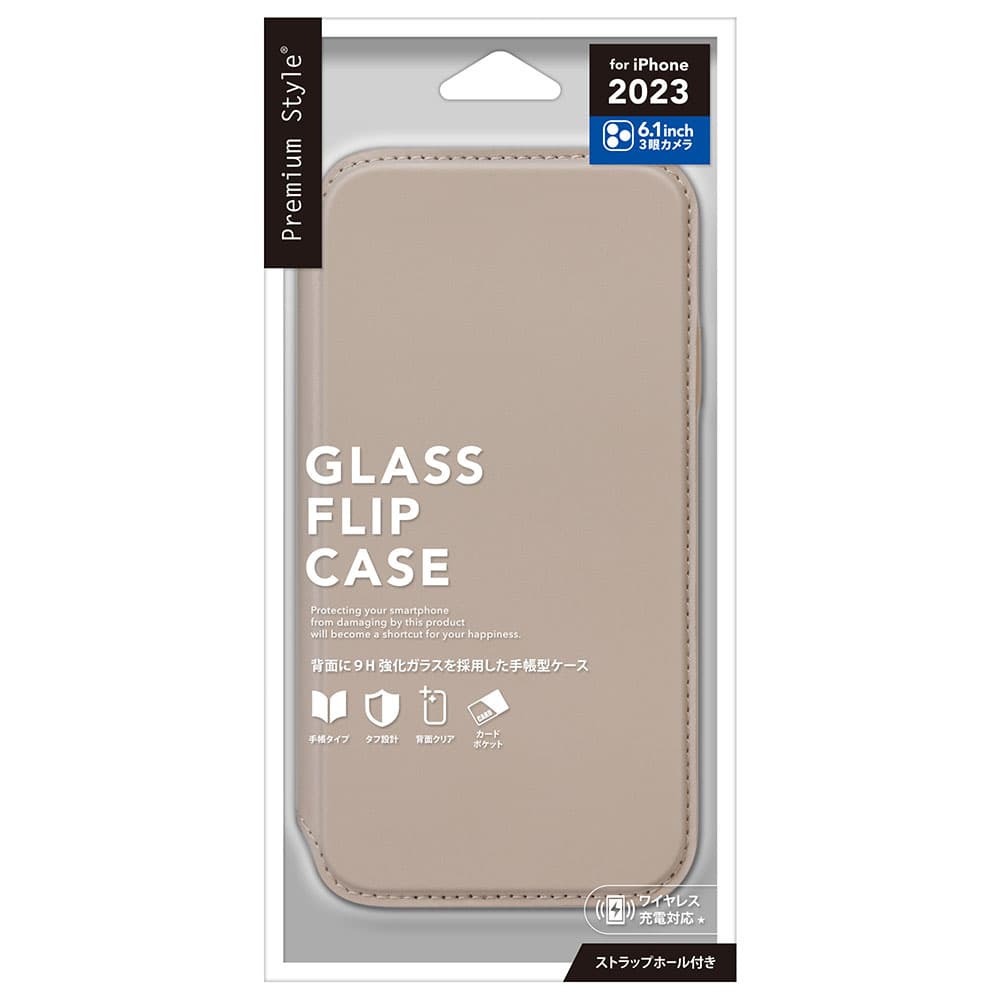iPhone 15 Pro用 ガラスフリップケース [ベージュ]｜株式会社PGA
