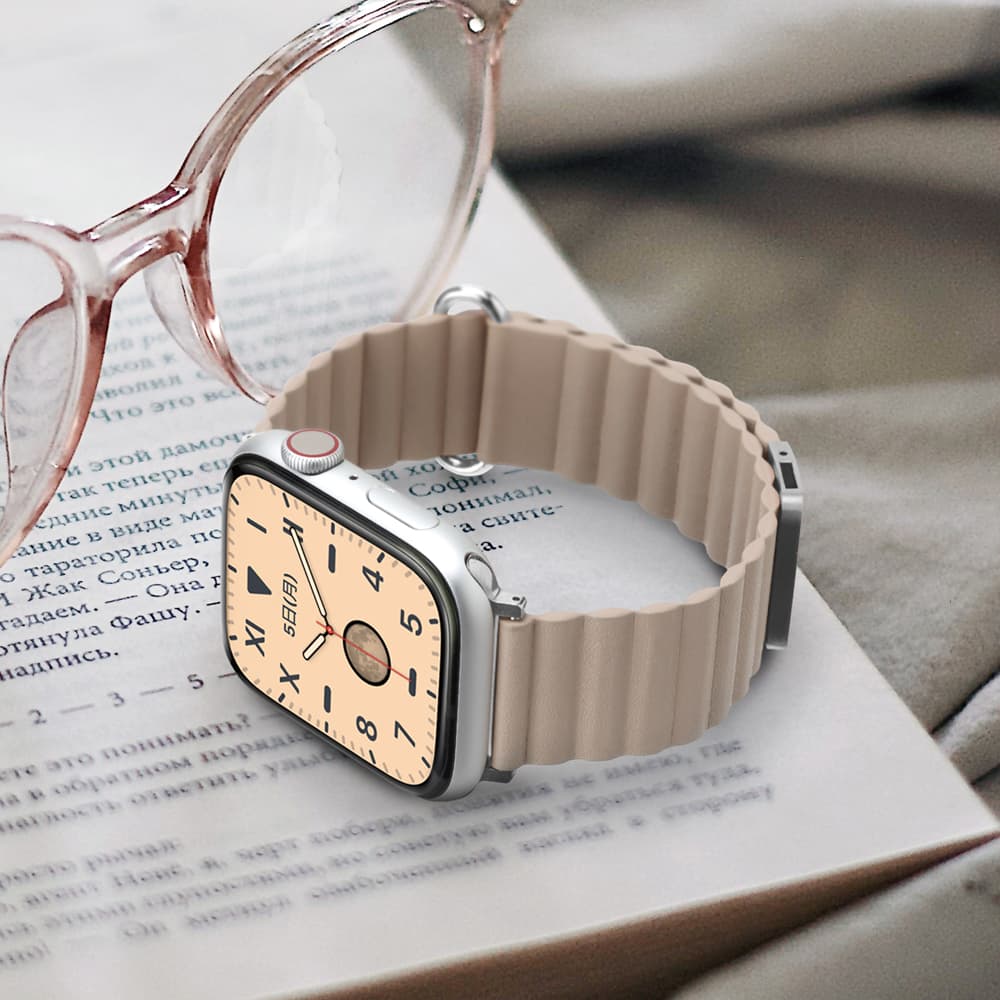 Apple Watch 42/41/40/38mm用 PUレザーマグネットバンド